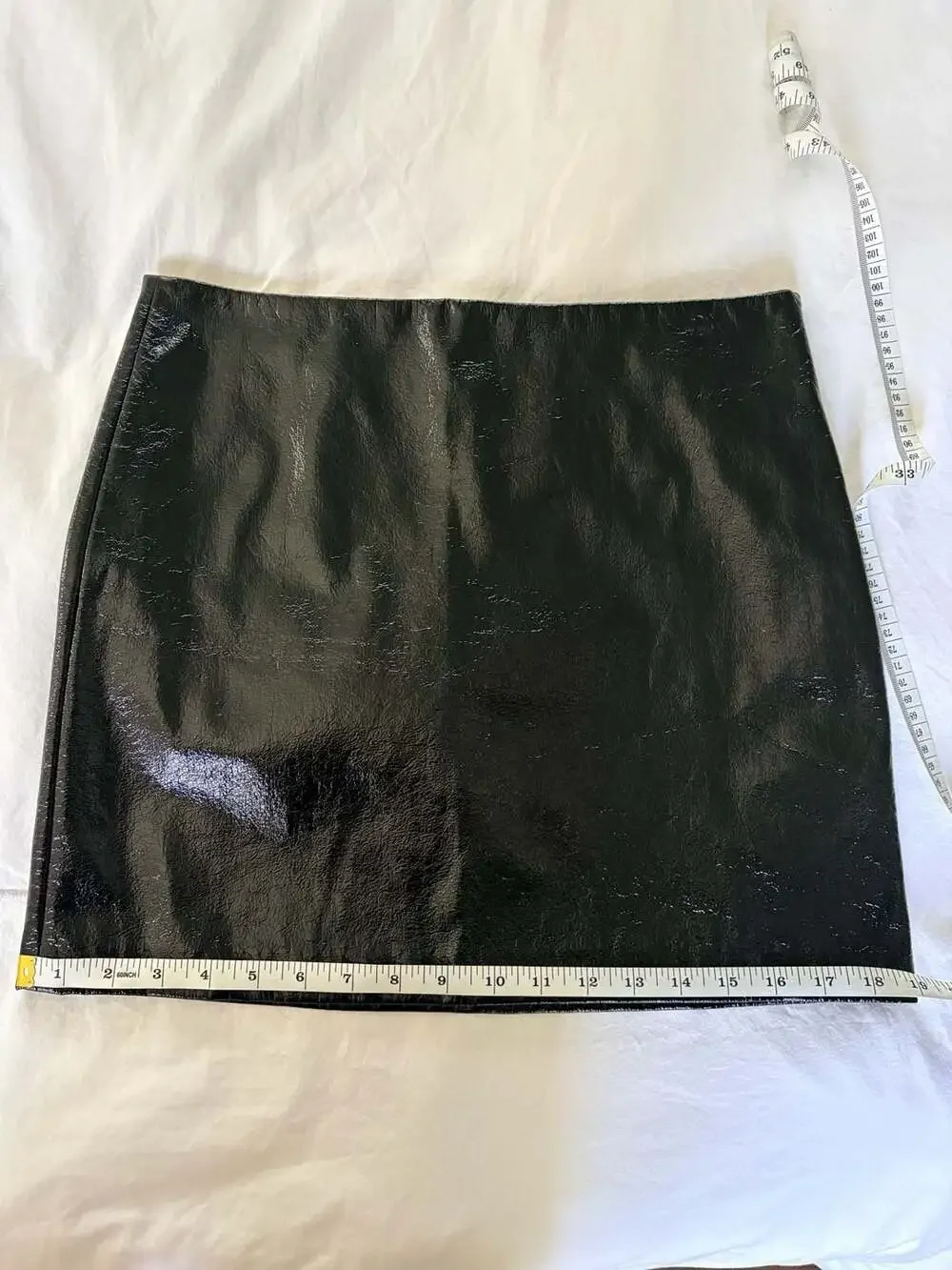 Theory Venice Faux Patent Leather Mini Skirt Black Size 4